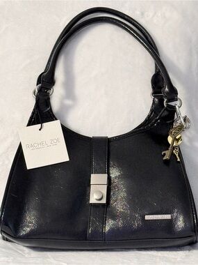 Rachel Zoe Shiny Black Shoulder Bag